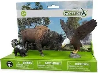 Set lodrash Collecta Figurine, 3 kafshë të egra, seri koleksionuese, shumëngjyrëshe