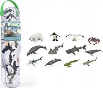 Set lodrash Collecta Box with Mini Sea Animals 3, figura detare, plastikë, shumëngjyrëshe