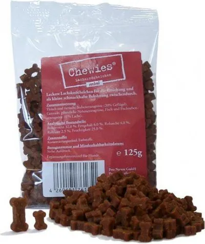 Shpërblime për qen Chewies Salmon Bones Mini, 125g, me salmon - 1