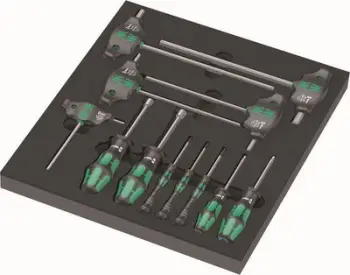 Set kaçavidash gjashtëkëndore Wera 9713, 12 pjesë, me shtresë shkumë
