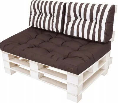 Jastëkë për mobilje palete HobbyGarden LEO, set 120x80cm, 2 mbështetëse, gri - 1