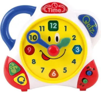 Ora edukative lodër Dumel DD38987 Clock Tick Tock, me tinguj dhe kuiz, shumëngjyrëshe
