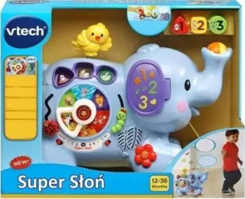 Lodër interaktive VTech Super Elephant, edukative, shumëngjyrëshe