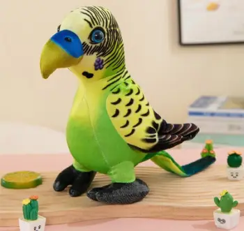 Lodër pelushi maskot papagall, 20 cm, jeshil