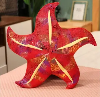 Lodër plushe Mascot Starfish, jastëk 20 cm, e kuqe