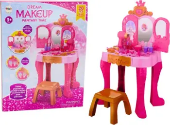 Tavolinë grimi lodër LEAN Toys Dream Make Up Fantasy Time, me sensor gjesti, rozë