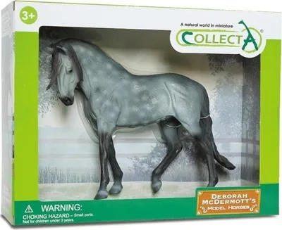 Figurë kali Collecta Andalusian Stallion, shkalla 1:12, gri me njolla të errëta - 1