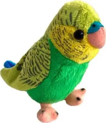 Lodër pelush papagall Beppe Budgerigar Mascot, 13 cm, jeshile blu