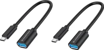 Adapter USB Conceptronic ABBY11B, USB C në USB A OTG, set 2 copë, 20cm, i zi