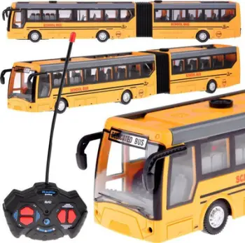 Lodër autobus shkolle me telekomandë RC0624, 36.5cm, drita LED, i verdhë