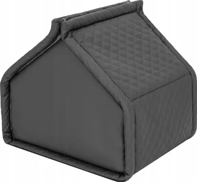 Shtëpizë qeni Diamond Kennel R1, 42x32x43 cm, eco lëkurë, gri grafit - 1