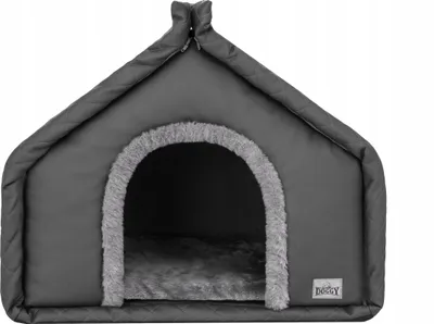 Shtëpizë qeni Diamond Kennel R1, 42x32x43 cm, eco lëkurë, gri grafit - 2