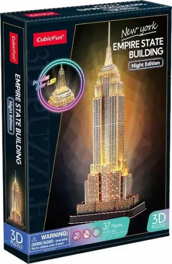 Puzzle 3D CubicFun Empire State Building, 37 pjesë, me ndriçim