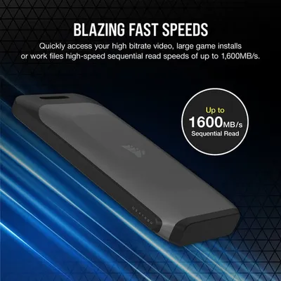 Disk i jashtëm SSD CORSAIR EX100U, 1TB, USB C, gunmetal - 8