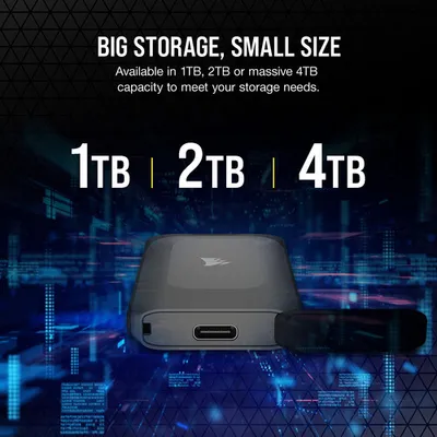 Disk i jashtëm SSD CORSAIR EX100U, 1TB, USB C, gunmetal - 10