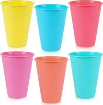Set gotash plastike Excellent Housewares, 6 copë, shumëngjyrëshe