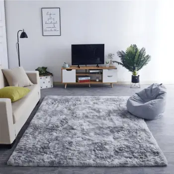 Tapet Dense Soft Plush Shaggy Ombre, 250x300 cm, antirrëshqitës, gri e çelët