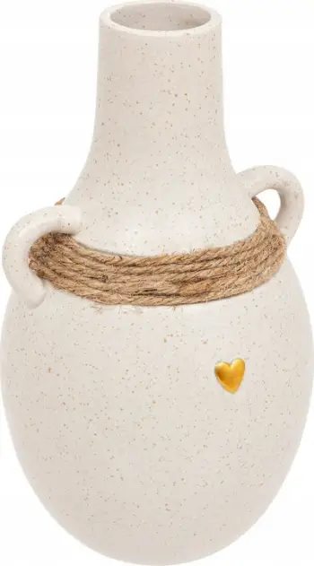 Vazë qeramike Atmosphera Floral, 22 cm, e bardhë