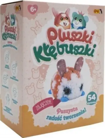 Set kreativ lodër lepurush Epee Pluszki Kłębuszki Bunny, 54 elemente, shumëngjyrësh