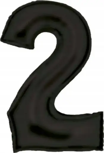Balonë folie numri 2, 86cm, satin, e zezë