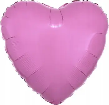 Balon zemër metalike rozë, 43cm