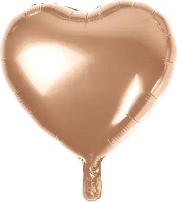 Balon zemër dekorative Heart Balloon, 18" 46 cm, folie, ar rozë
