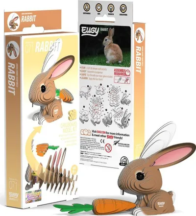 Puzzle 3D Safari Ltd EUGY Rabbit, lodër edukative kartoni, shumëngjyrësh - 5