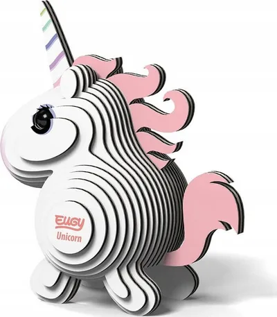 Puzzle 3D ekologjik Eugy Pink Unicorn, model njëbrirësh, shumëngjyrësh - 2