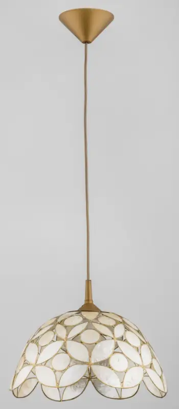 Lampë varëse Alpha 15034 George, 1 pikë drite, E27 60W, e artë e bardhë