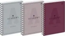 Bllok shënimesh A4 Academy, spirale, 100 fletë me katrorë, set 5 copë