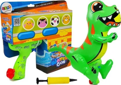 Lodër uji Lean Sport Dinosaur, pistoletë me balonë të fryrë, madhësi e madhe, jeshile portokalli - 1