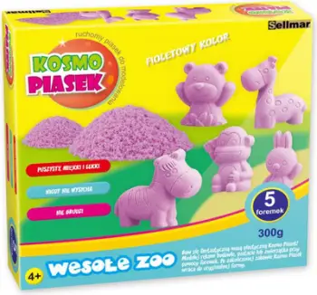 Set me rërë kinetike Sellmar Kosmo Sand Happy Zoo KP300, 5 forma, skenë loje, shumëngjyrëshe