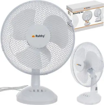 Ventilator tavoline Ruhhy Rotating Fan, rrotullues, me kabllo, i bardhë