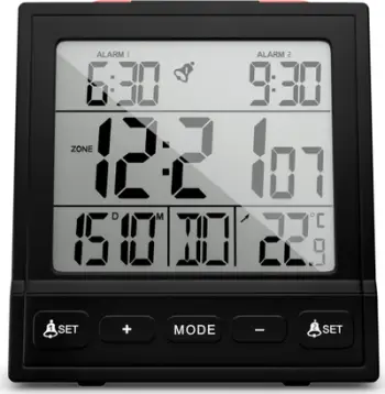 Radio orë Mebus 25581, ekran LCD, digjitale, e zezë