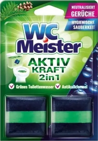 Bllok higjienik rezervuari WC Meister Aktiv Kraft 2in1, 2x50g, aromë pylli