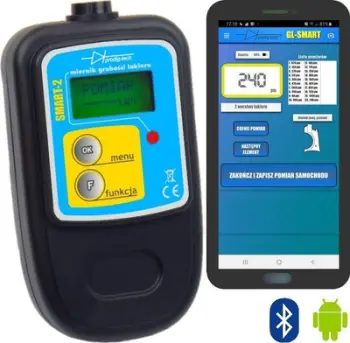 Matës trashësie boje GL-SMART-2, për metal, portativ, gri