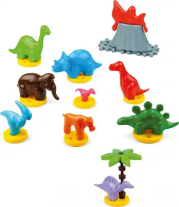 Lodra konstruktore Blocks Dinosaurs Bag, 25 elemente, shumëngjyrëshe