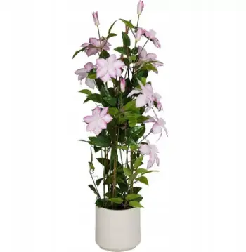 Lule artificiale në vazo BLOMMA, 98 cm, lule rozë, vazo krem