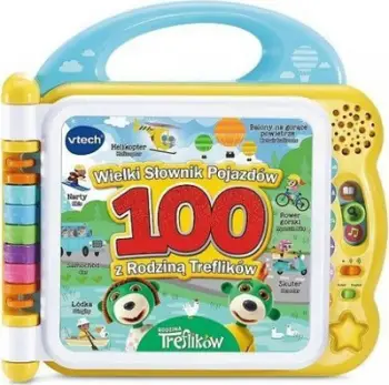 Lodër interaktive VTech Treflik Family Dictionary Vehicles, libër edukativ, dygjuhësh, shumëngjyrësh