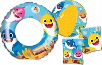 Set aksesorë noti për fëmijë Baby Shark Pro, me ujësa duarsh, rreth noti dhe top plazhi, shumëngjyrësh