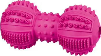 Lodër për qen Trixie Dumbbell, gomë natyrale, 9 cm, rozë