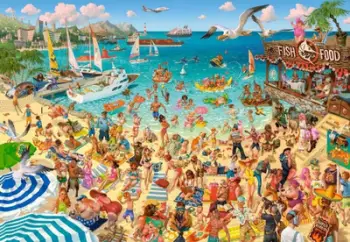 Puzzle Castorland Art Collection Fun by the Sea, 1000 pjesë, shumëngjyrësh
