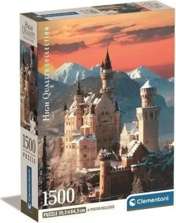 Puzzle Clementoni Neuschwanstein Castle, 1500 pjesë, shumëngjyrëshe