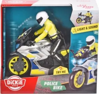 Lodër motorçikletë policore Dickie SOS Vehicle, 17 cm, me bateri, shumëngjyrëshe