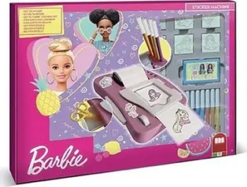 Set stampash kreative Multiprint Barbie, makinë ngjitëse, 12 markera, shumëngjyrësh