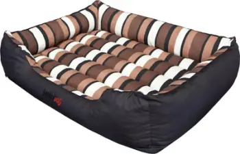 Shtrat për qen Hobbydog Comfort L, 65x50cm, material OXFORD, i zi me vija