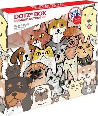 Set pikturimi me diamant DIAMOND DOTZ Dogs and DOTZ, motiv qenushë, për të rritur dhe fëmijë 13+ - 2