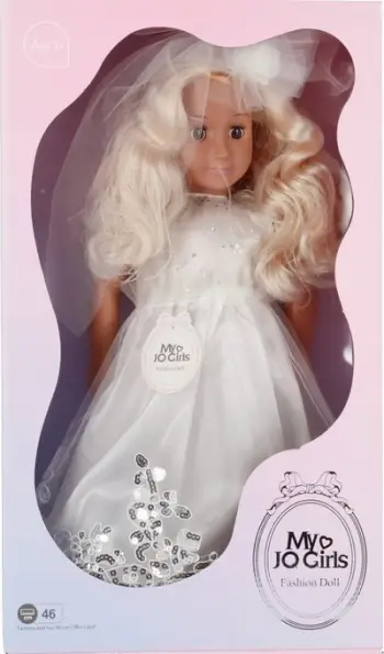 Kukull nuse Mega Creative DOLL, 46cm, trup i butë, fustan i bardhë