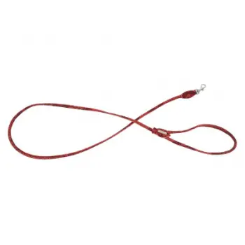 Zinxhir qeni Barry King Round, lëkurë, 6mm 120cm, i kuq