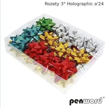 Rozeta dekorative Penword Holographic Rosettes, set 24 copë, efekt holografik, shumëngjyrëshe